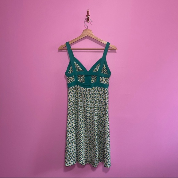 Patagonia Dress Women’s Size Medium Teal Green Minette Jersey Knit V-Neck - Picture 5 of 9